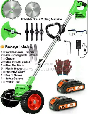 High Quality Grass/Mower Cutter Wit 2 Rechargeable Batteries And Tyre