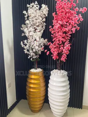 Honeycomb Fiber Pot With Cherry Blossom