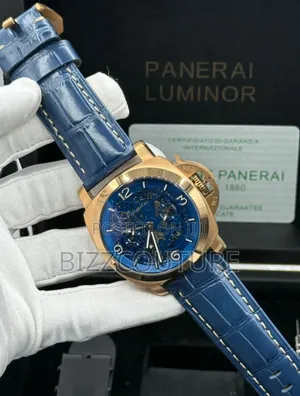 Original Panerai Luminor Blue Genuine Leather Strap Watch