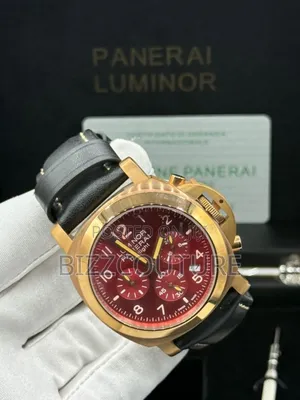 Original Panerai Luminor Black Genuine Leather Strap Watch