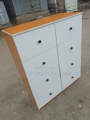 4ft X 40 Inches Baby Drawer. White and Gold Color.