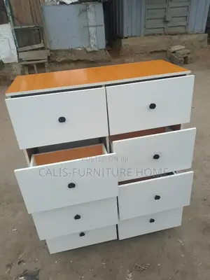 4ft X 40 Inches Baby Drawer. White and Gold Color.