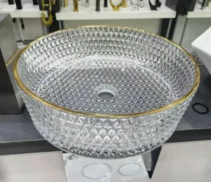 Crystal Glass Counter Top Washing Hand Basin