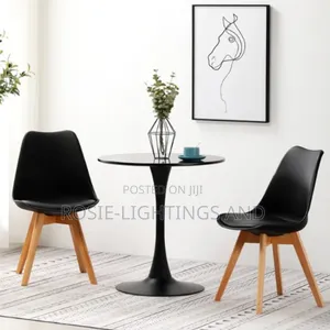 80cm X 80cm Dinning Table Leather Top Plastic (2chairs)