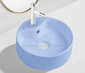 Blue Counter Top Washing Hand Basin