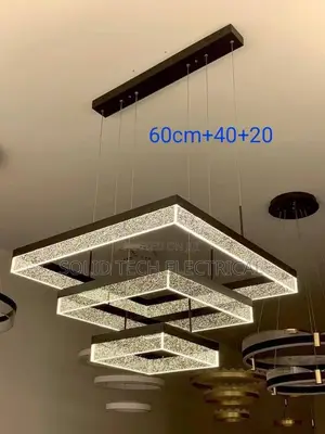 Simple 3 Step Square Droplight Chandelier