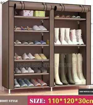 Double Pipe Shoe Rack With Fabric Cover