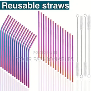 Rainbow Reusable Stainless Steel Straw