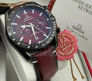 Omega Chronograph Wine Dial Wristwatch