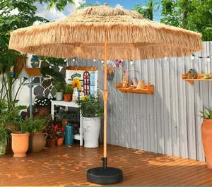 Outdoor Thatch Roof Waterproof Umbrella -Khaki Colour