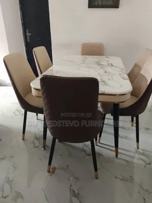 Luxury Marble Dining Table With 6 Chairs