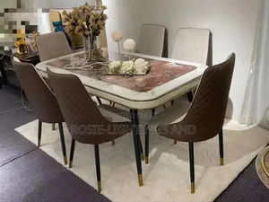 Dinning Table Set and Chairs for 6( Cream Brown)150cm X 90cm