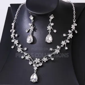 Silver Necklace and Earring Set for Women