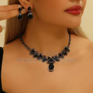 Black Necklace and Earring Set for Women
