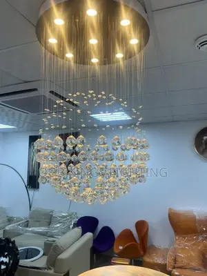 Round Crystal Ceiling Chandelier for Living Dining Room Bedroom Ball