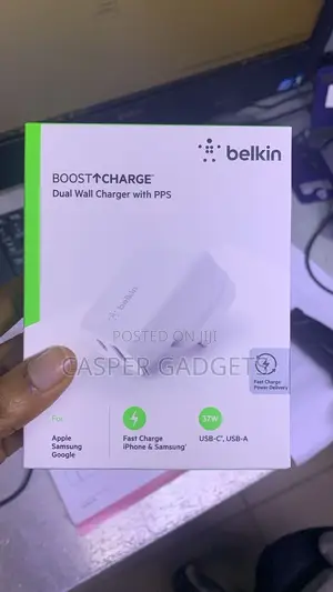 37w Dual Wall Charger With PPS White