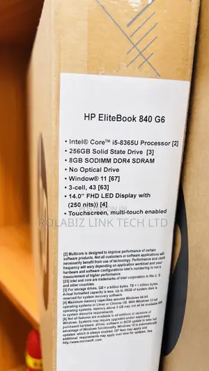 New Laptop HP EliteBook 840 G6 8GB Intel Core I5 SSD 256GB