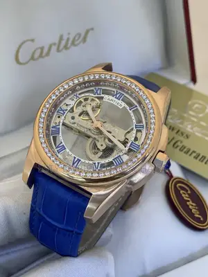 Cartier Automatic Engine Black Strap Wristwatch