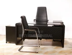 Classic Executive Office Glass Desk