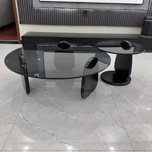 Modern Glass Center Table and Side Stool.