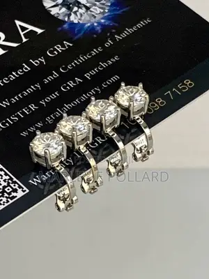 2ct Vvs1 Clip on Moissanite Diamond Sterling Silver Earrings Studs