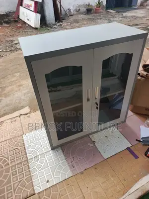3ft Metal and Glass File Cabinet
