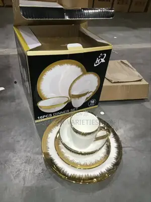 16pcs Luxury White and Gold Dinner Set