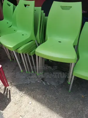 Armless Plastic Chair With Iron Legs