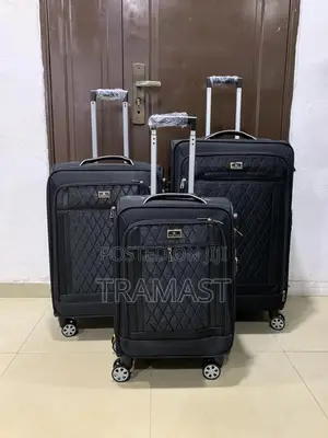 Swiss Polo 3-piece Polyester Luggage Set – Black