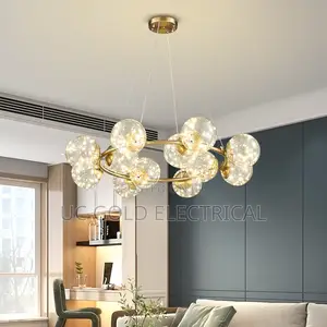 Nordic Ring Pendant Lamp Romantic Star Chandelier Round Long Glass
