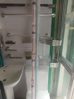 Adjustable Rust Resistant Shower Curtain Rod.