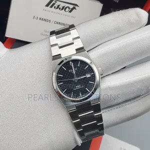 Black Face Automatic Tissot Silver Chain Watch