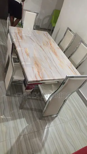 Classic Imported Marble Dining Table 6chiars