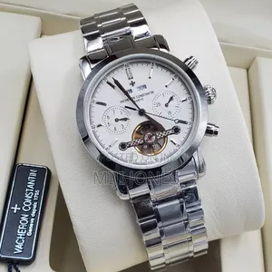 "Vacheron Constantin" Inspired Men Mechanical Silver Chain Watch