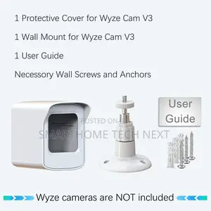 Wyze Cam V3 CCTV Camera Mounting Kit + Weatherproof Cover (White)