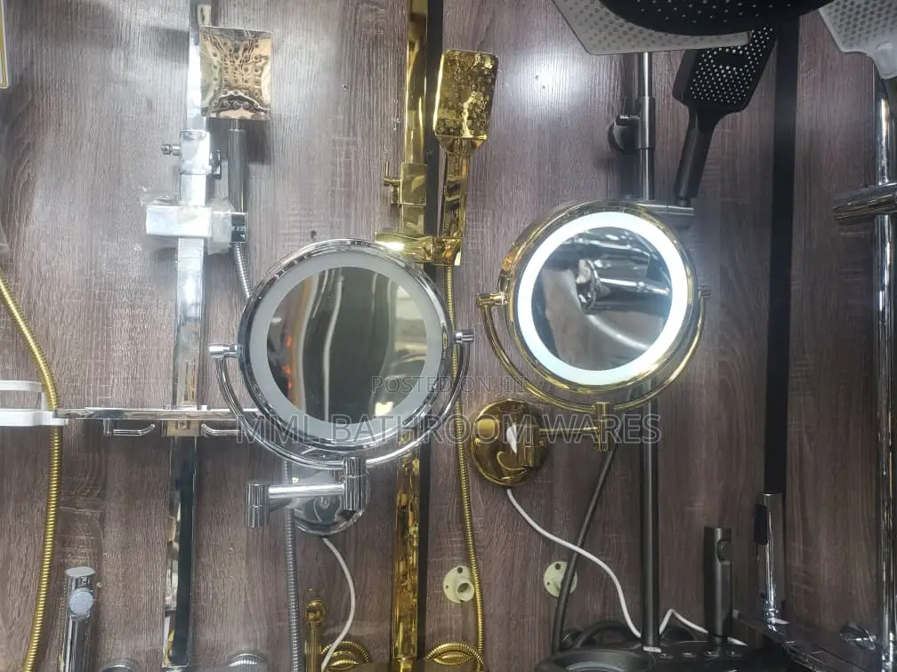 Gold Wall Mounted Led Magnifying Mirrors