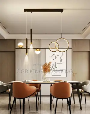 Nordic Ring Design Ceiling Chandeliers Dimmable for Table Dining Room