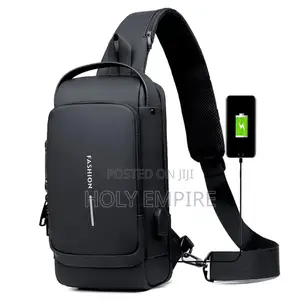 Men Anti Theft Chest Bag Shoulder Bags Usb Charging Crossbody Package