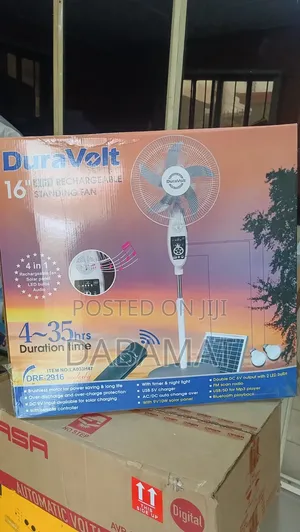Duravolt 16 Inches 4in1 Rechargeable Fan With Melody