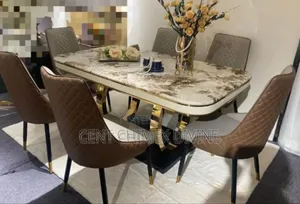Exquisite Golden Frame 6 Seater Dinning Table