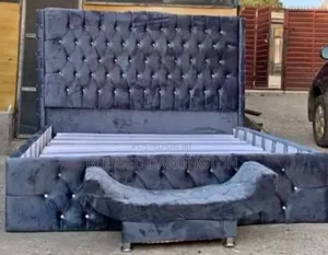 Family Size Upholstery Padded Bed Frame