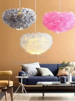 Feather Led Pendant Lamp Bedroom Simple Modern Warm Romantic Creative