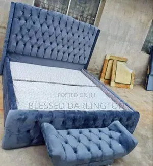 Large Size Upholstery Bed Frame With Legless