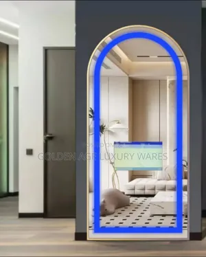 70x150 Gold Frame Arc Mirror With Lights