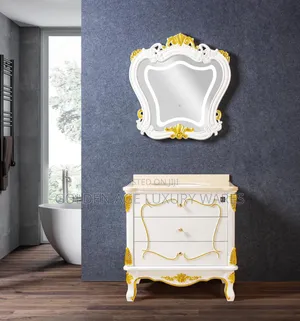 Luxury Royal Single Cabinet Gold and White