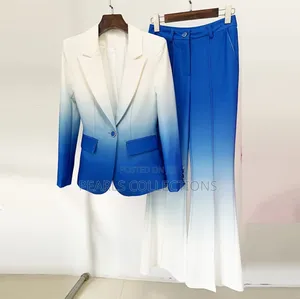 Women Blue Color Official Suit 2pc Set
