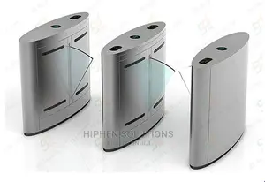 Access Control Flap Barrier Gate, Barcode RFID Reader Turnstile System