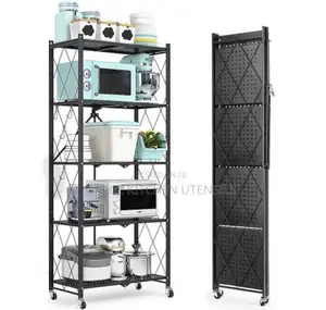 5-layer Folding Mobile Steel Shelving Unit