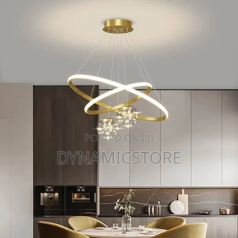 Dropping Chandelier Light Golden Surface