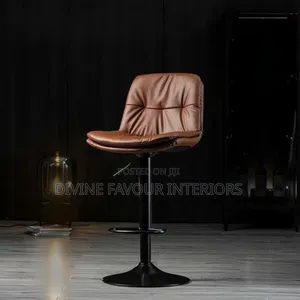 Swivel Metal Leather Bucket Bar Stool With Adjustable Height